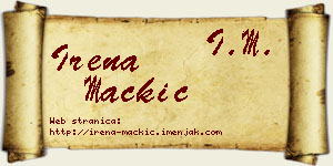 Irena Mačkić vizit kartica